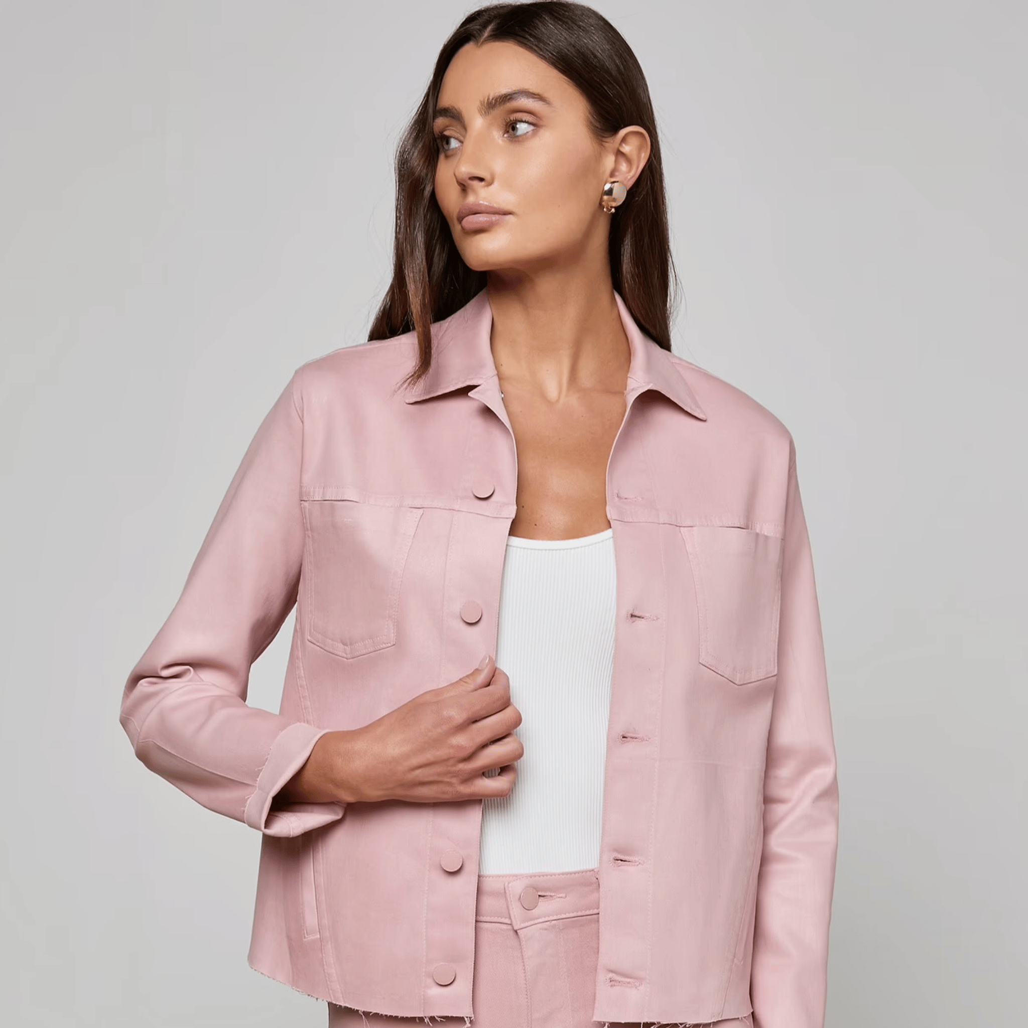 Janelle Coated Blush Jacket