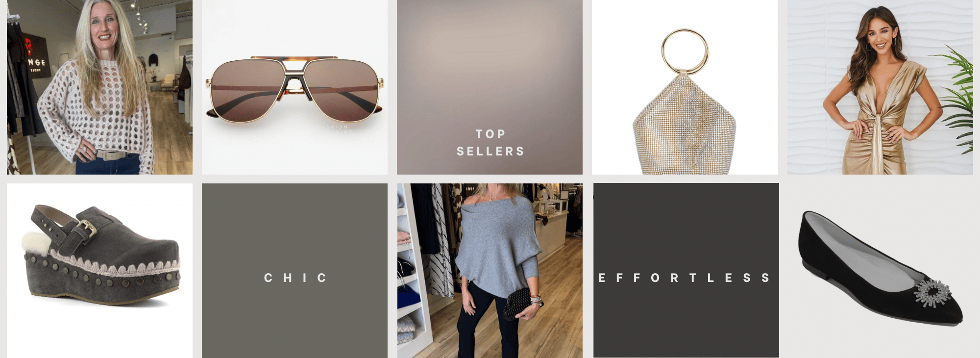 Homepage banner showing Range Boutique’s curated women’s fashion and accessories.