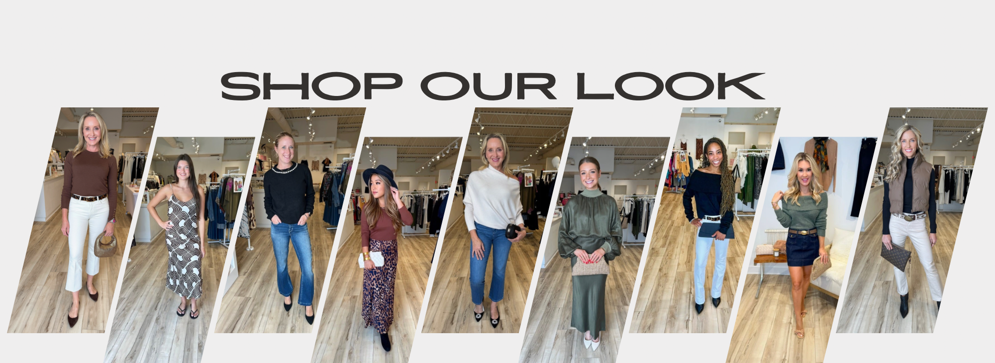 Range Boutique homepage hero banner featuring women’s fashion collage.