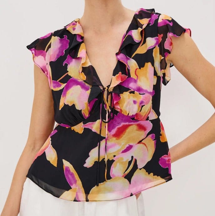 Carmine Floral Top