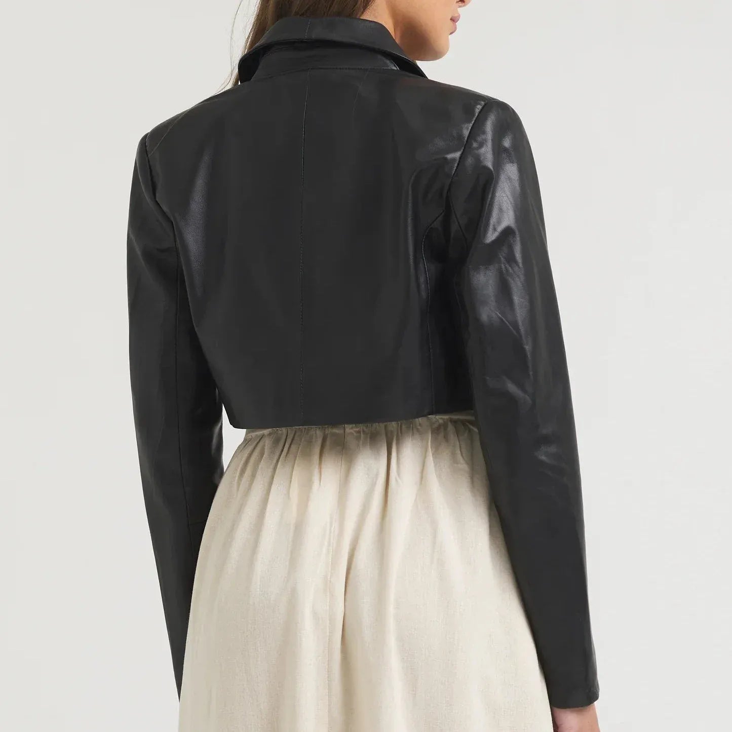 Charlie Cropped Leather Jacket