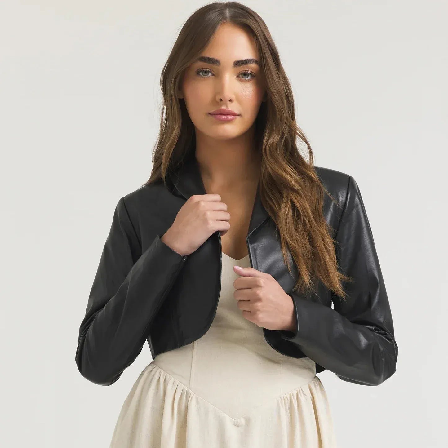 Charlie Cropped Leather Jacket