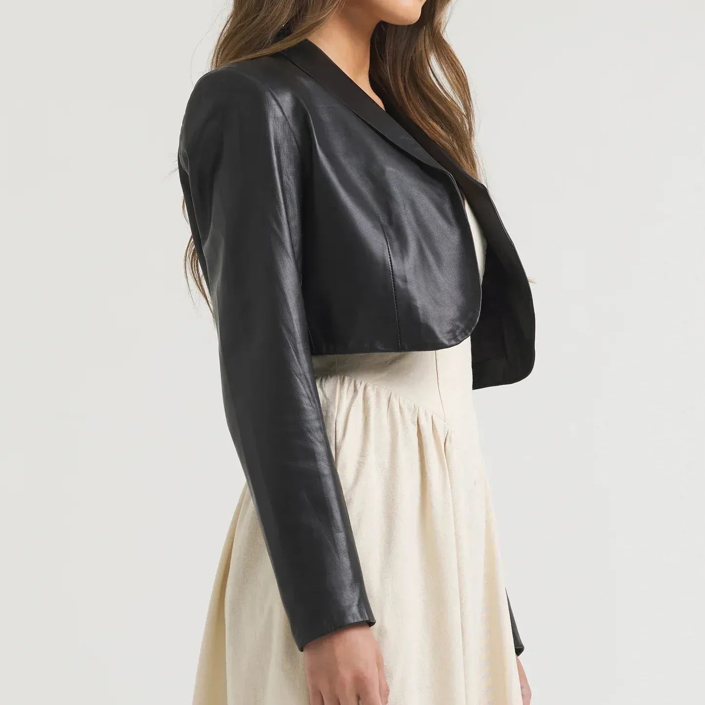 Charlie Cropped Leather Jacket