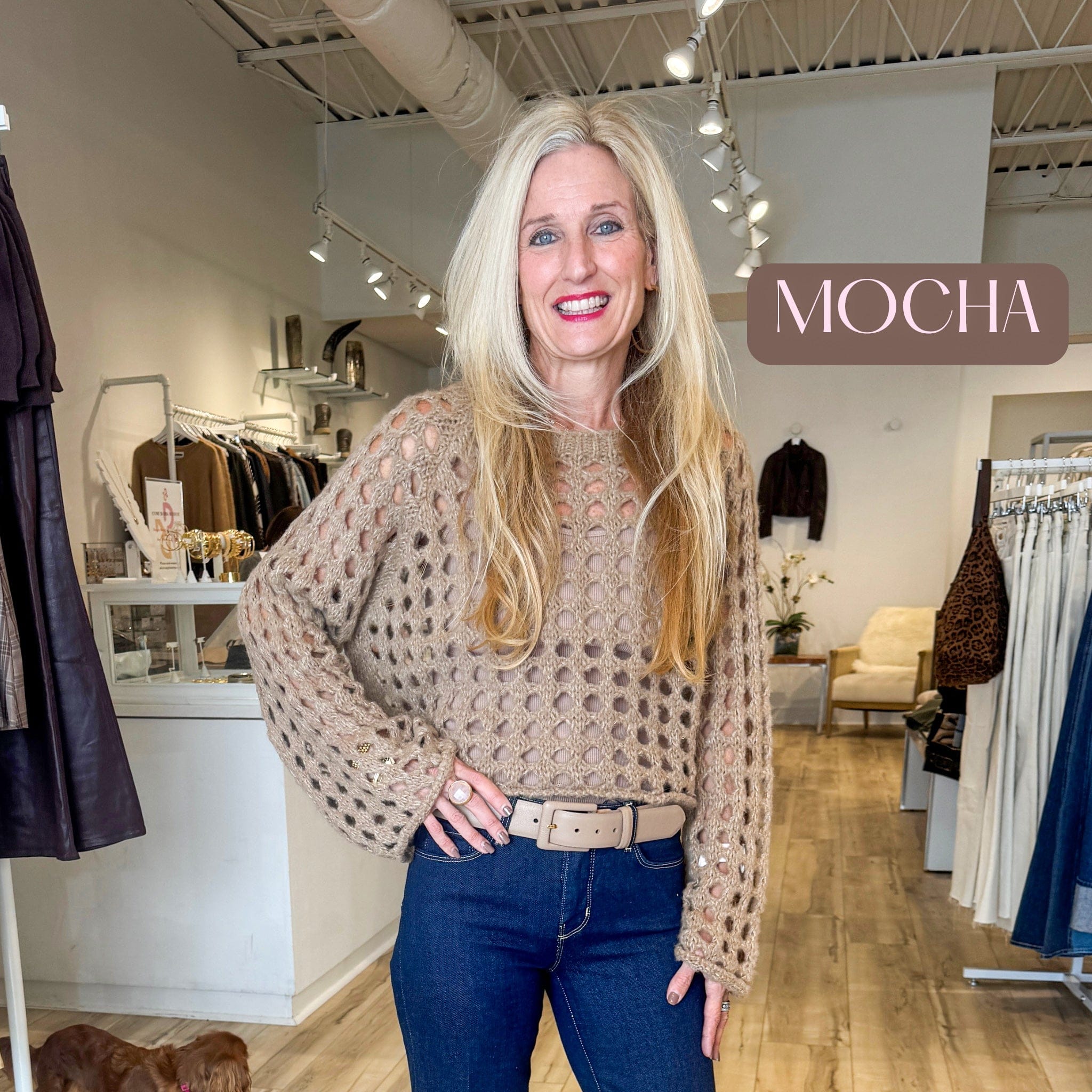 CSS - Felice Crop Crochet Sweater