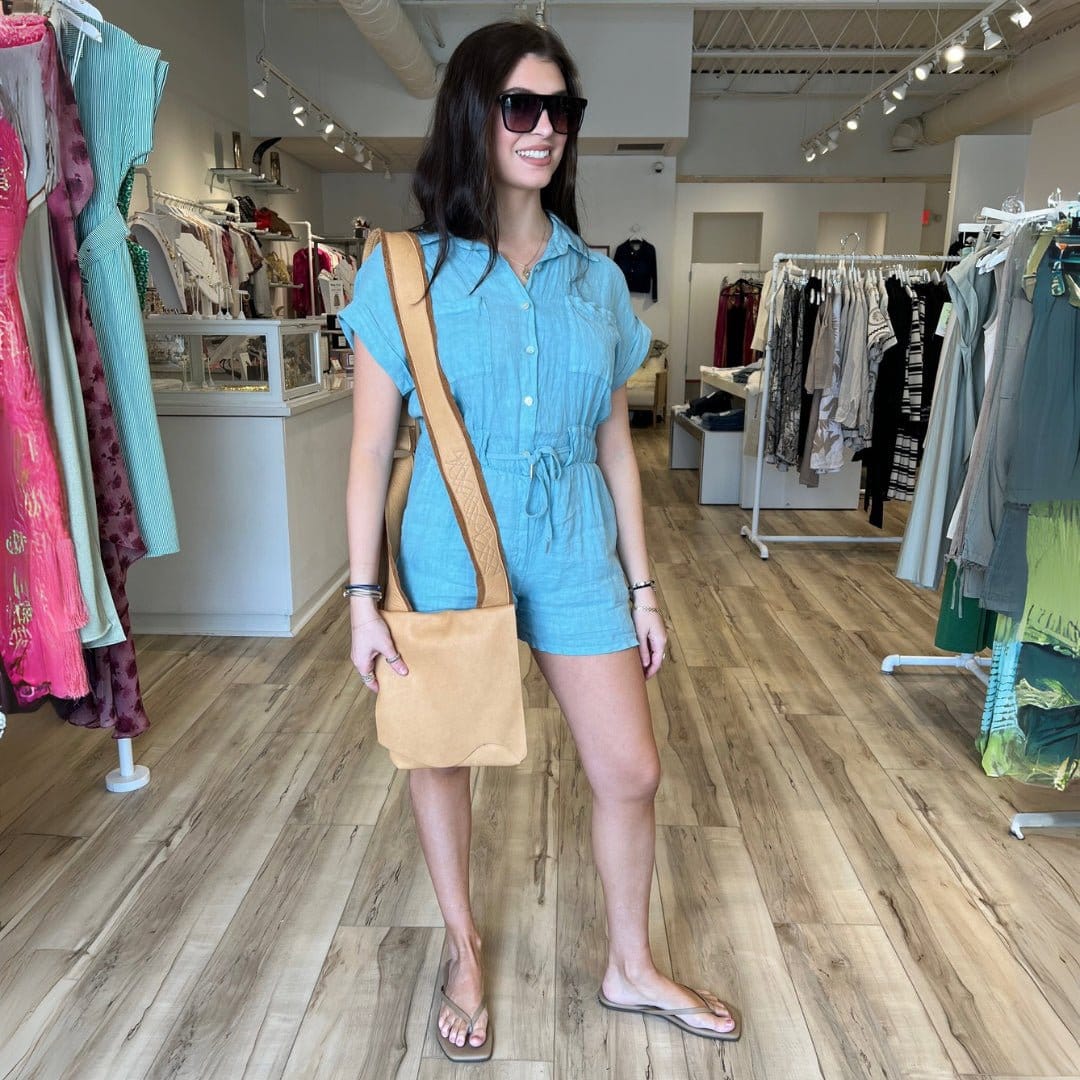 CSS - Light Blue Linen Romper