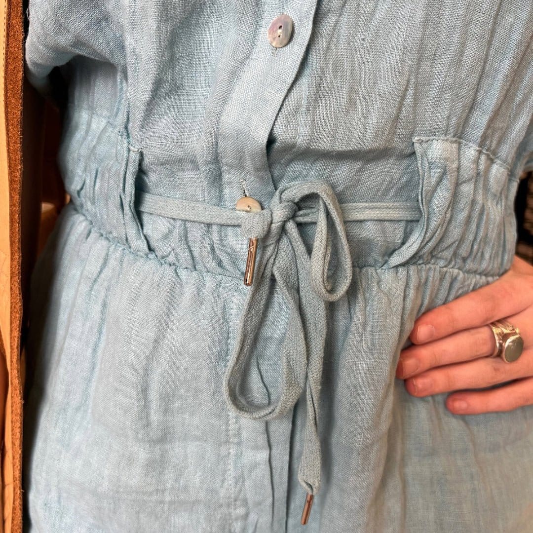 CSS - Light Blue Linen Romper