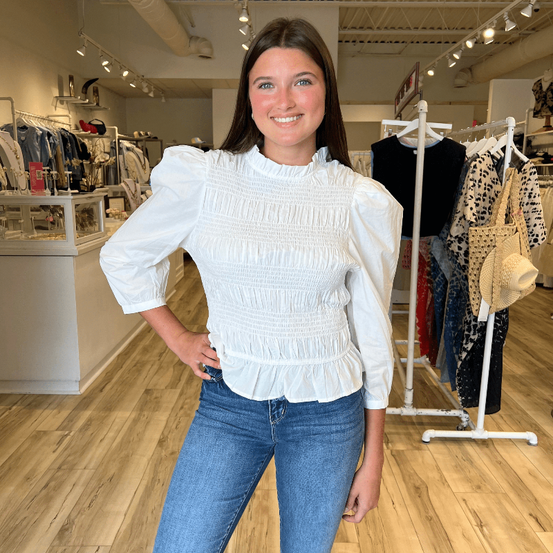 Subtle Ruffle CSS - Ivory Ruffle Top | Range Boutique | Range Boutique