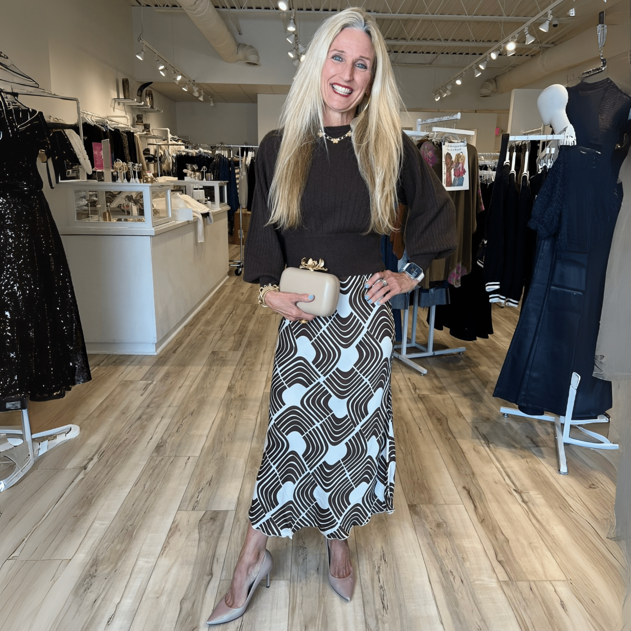 Fall Look with Slip Skirt & Sweater Combo