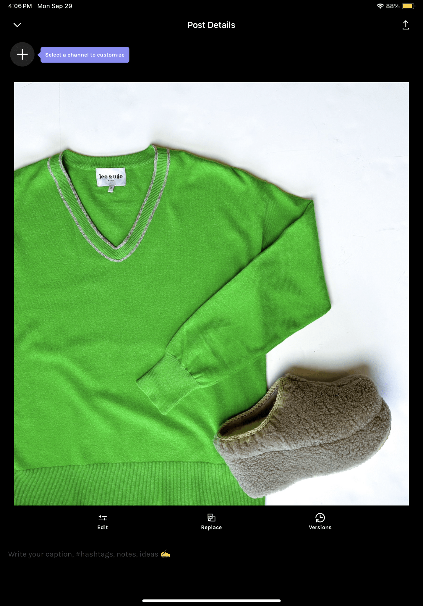 Green with Silver Bling V Neck