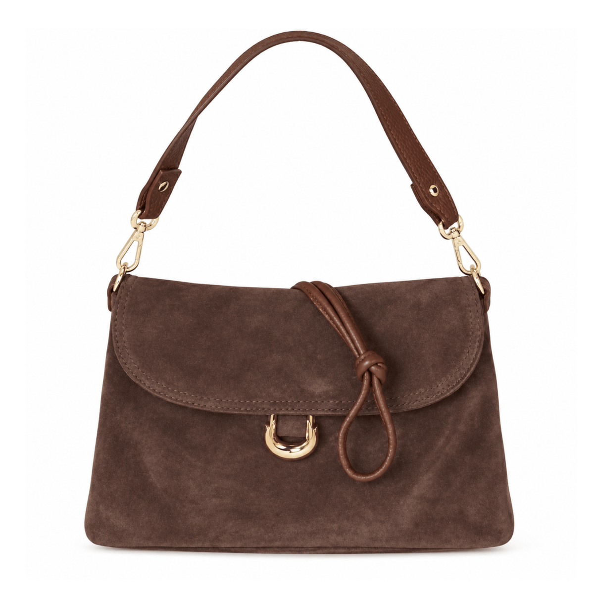 Italian Suede Bag Chocolate
