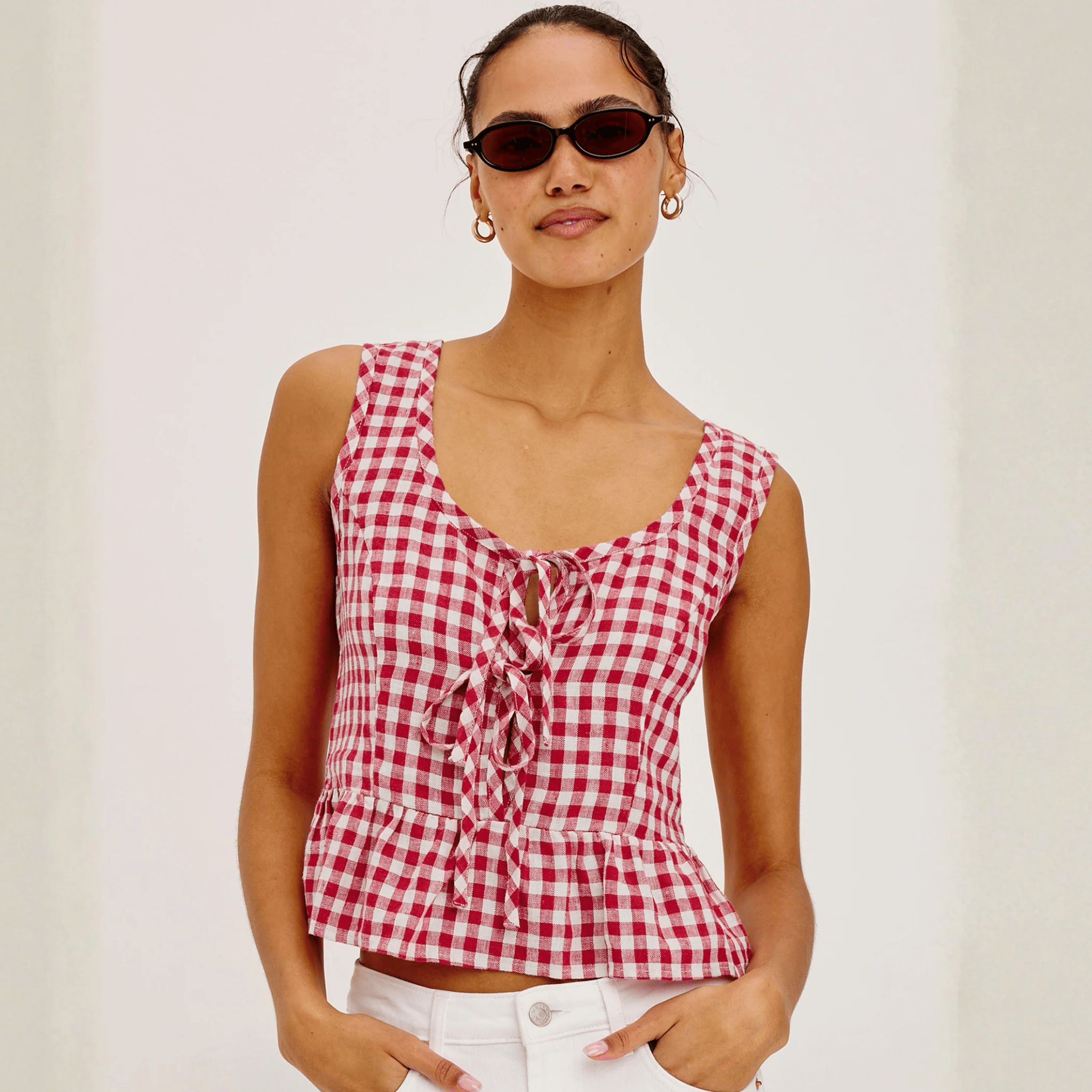 Jonah Red Plaid Top