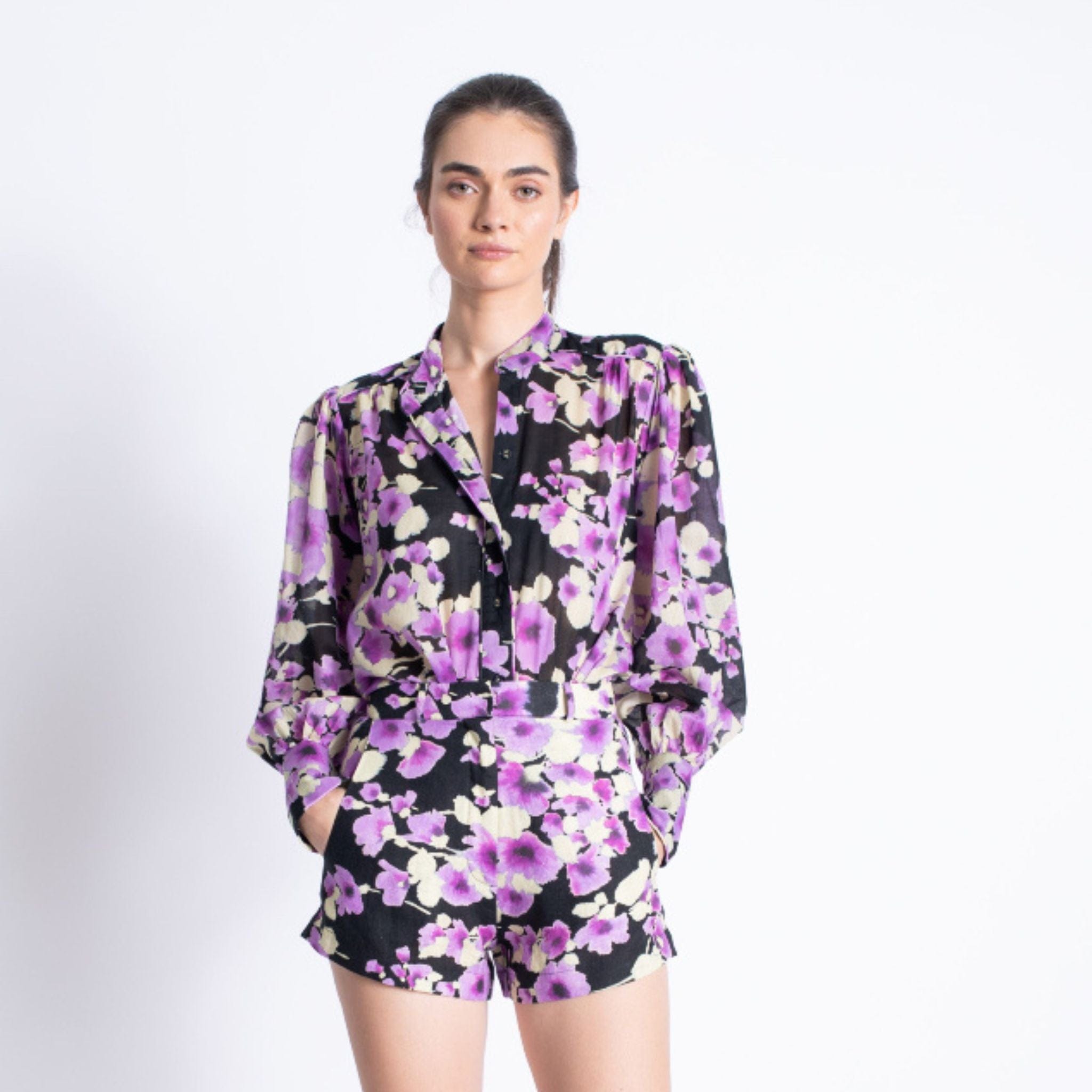 Karina - White Floral Blouse