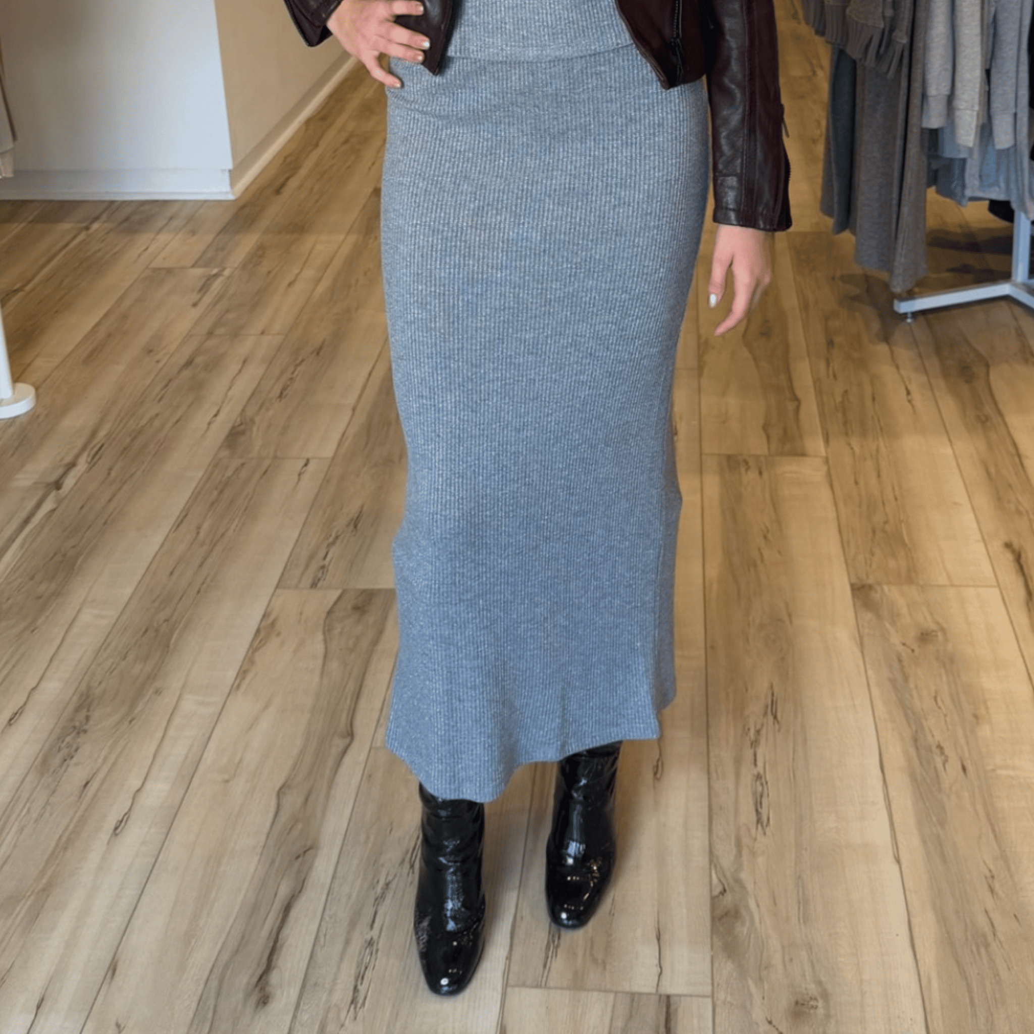 LNA - Soph Skirt Soft Grey