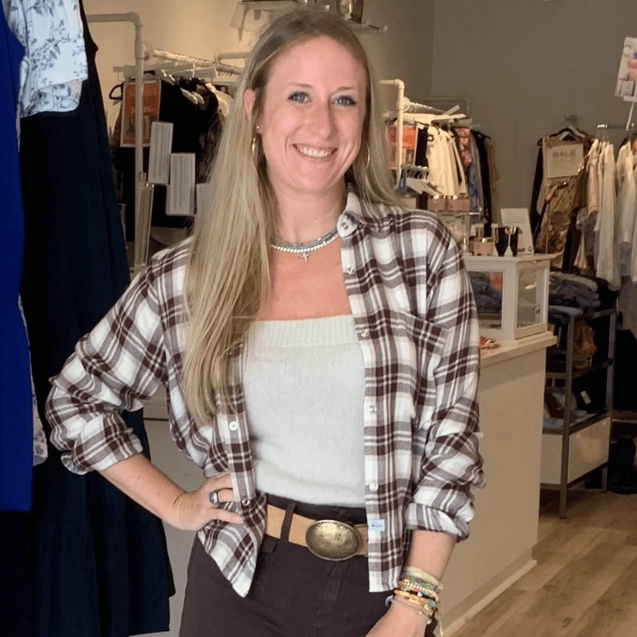 Malin Top Plaid