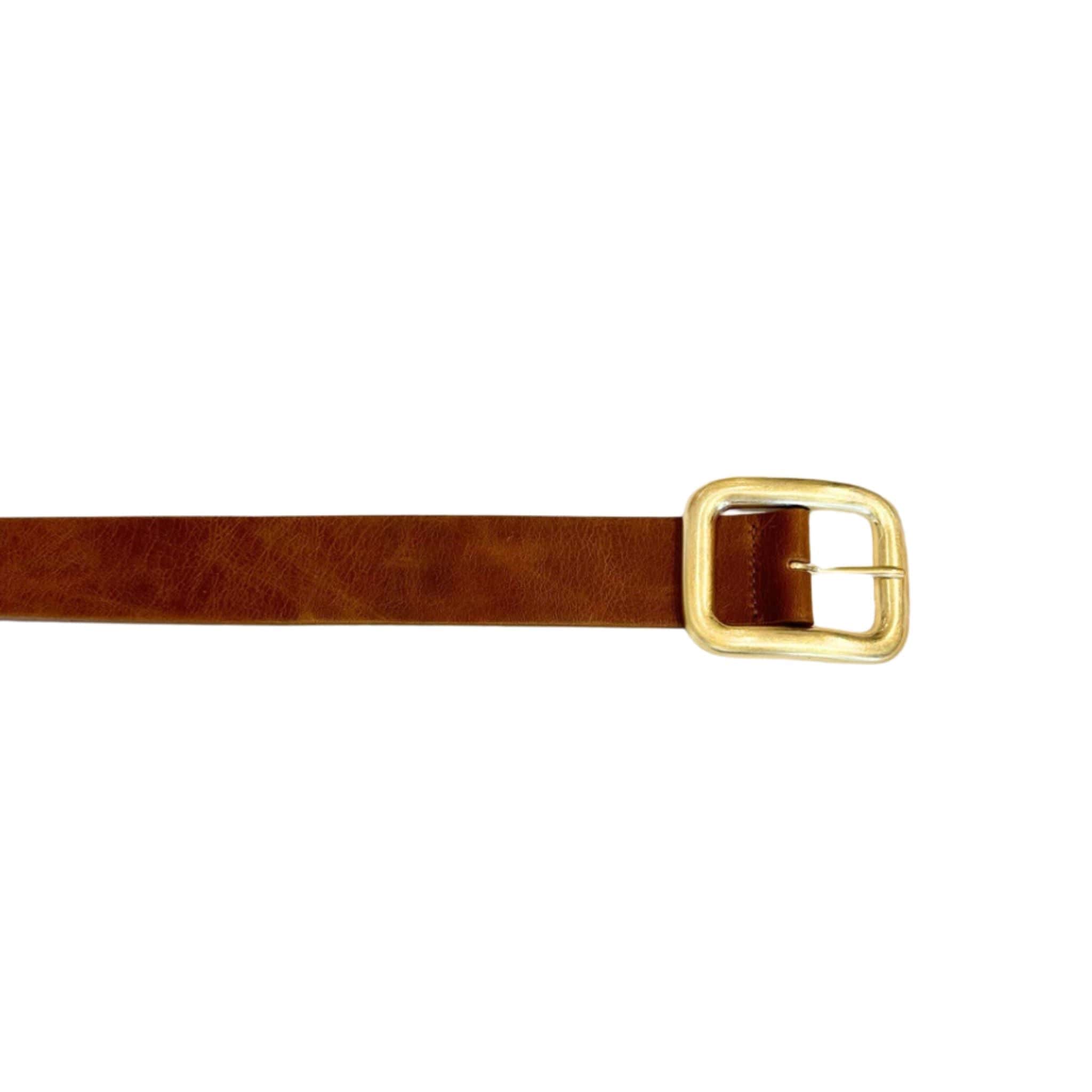 Rectangle Buckle Brown Belt