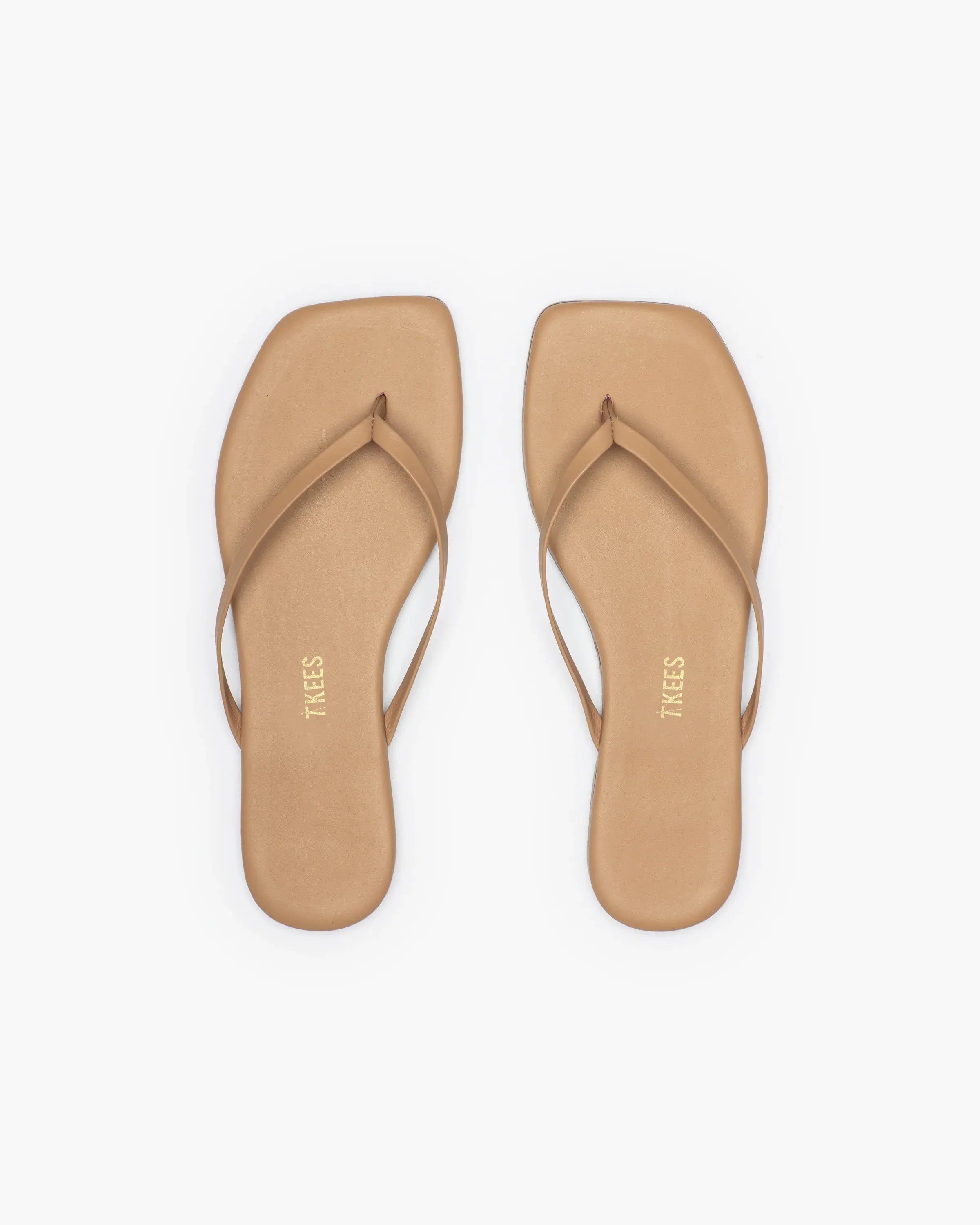 Square Leather Flip Flops
