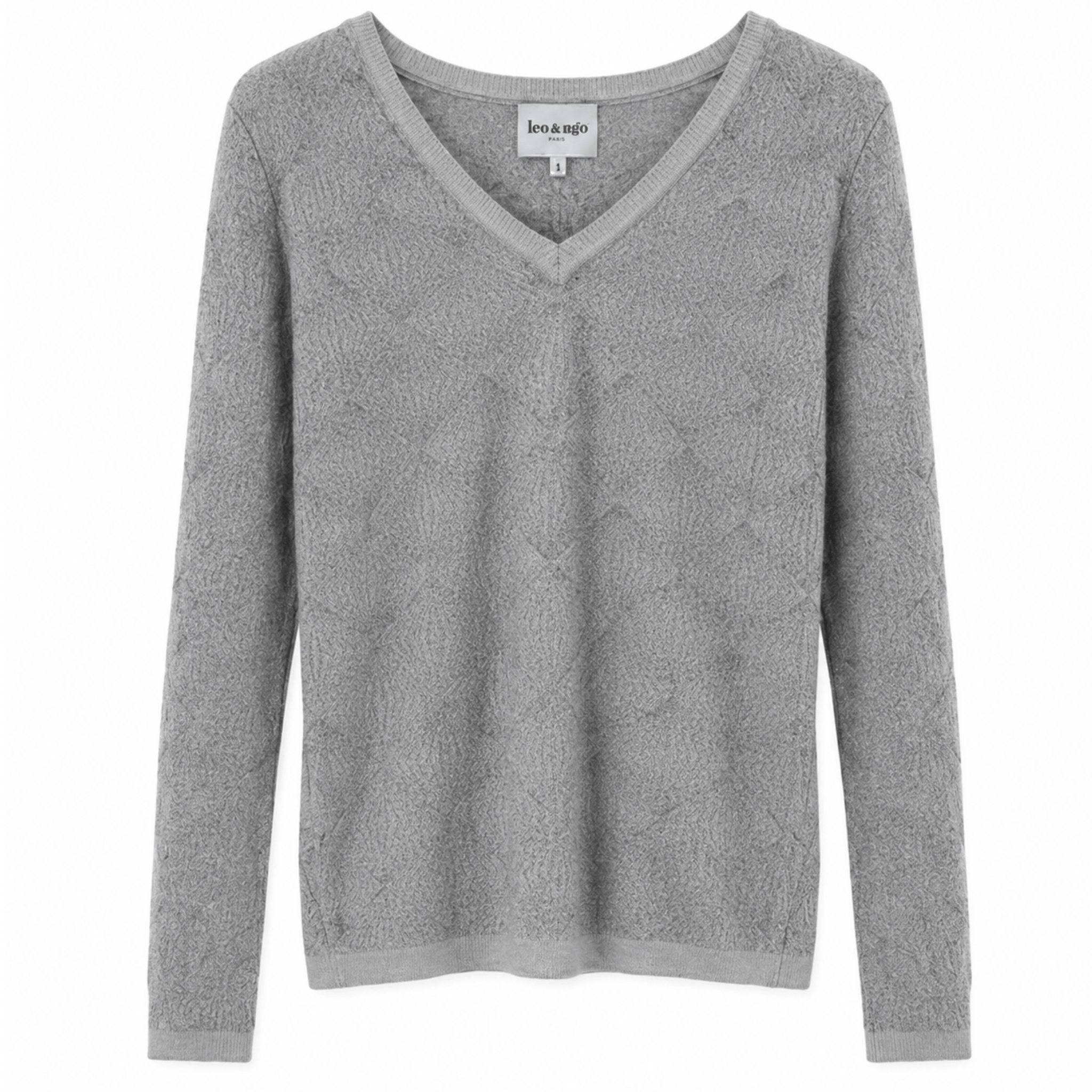 V Neck Diamond Pattern Sweater