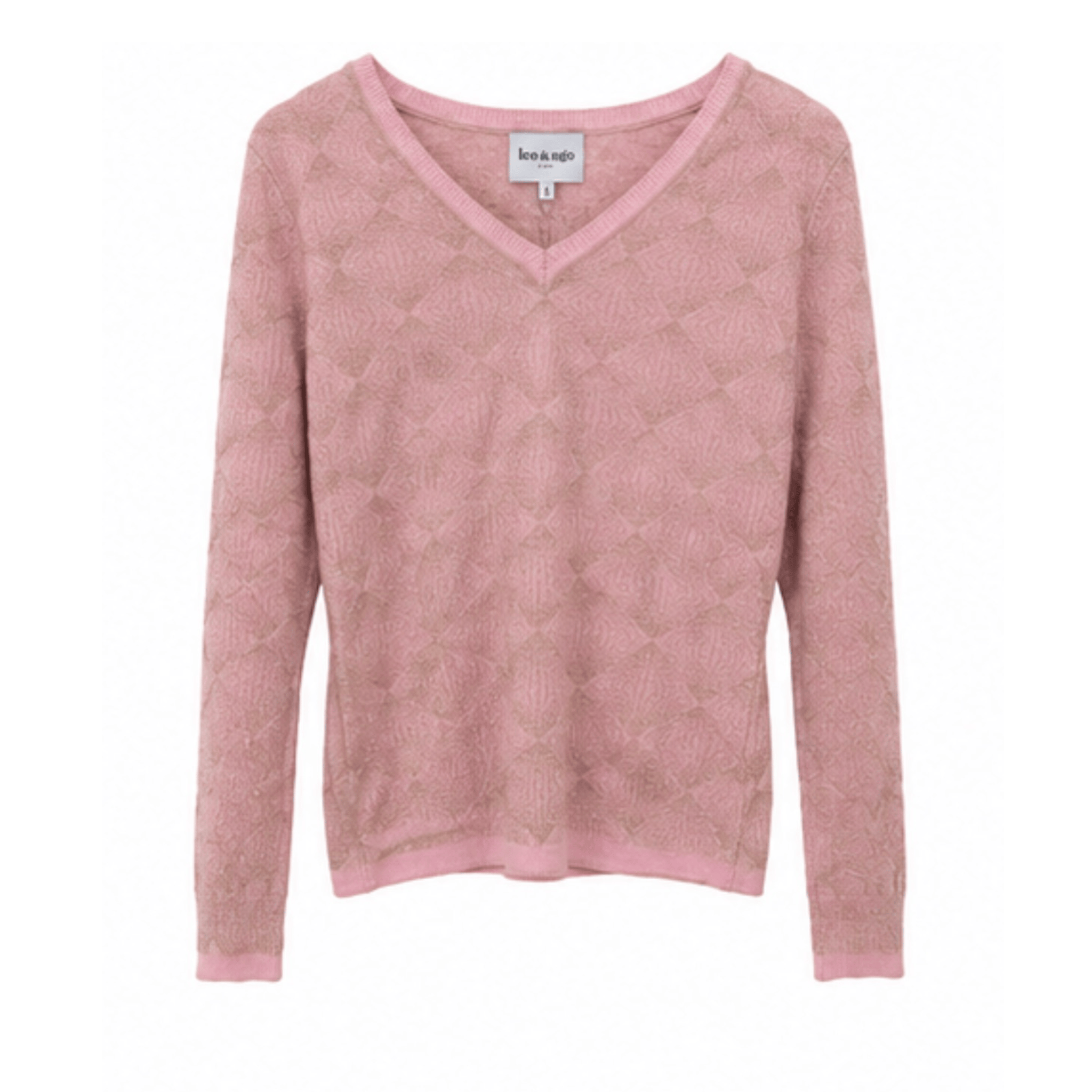 V Neck Diamond Pattern Sweater