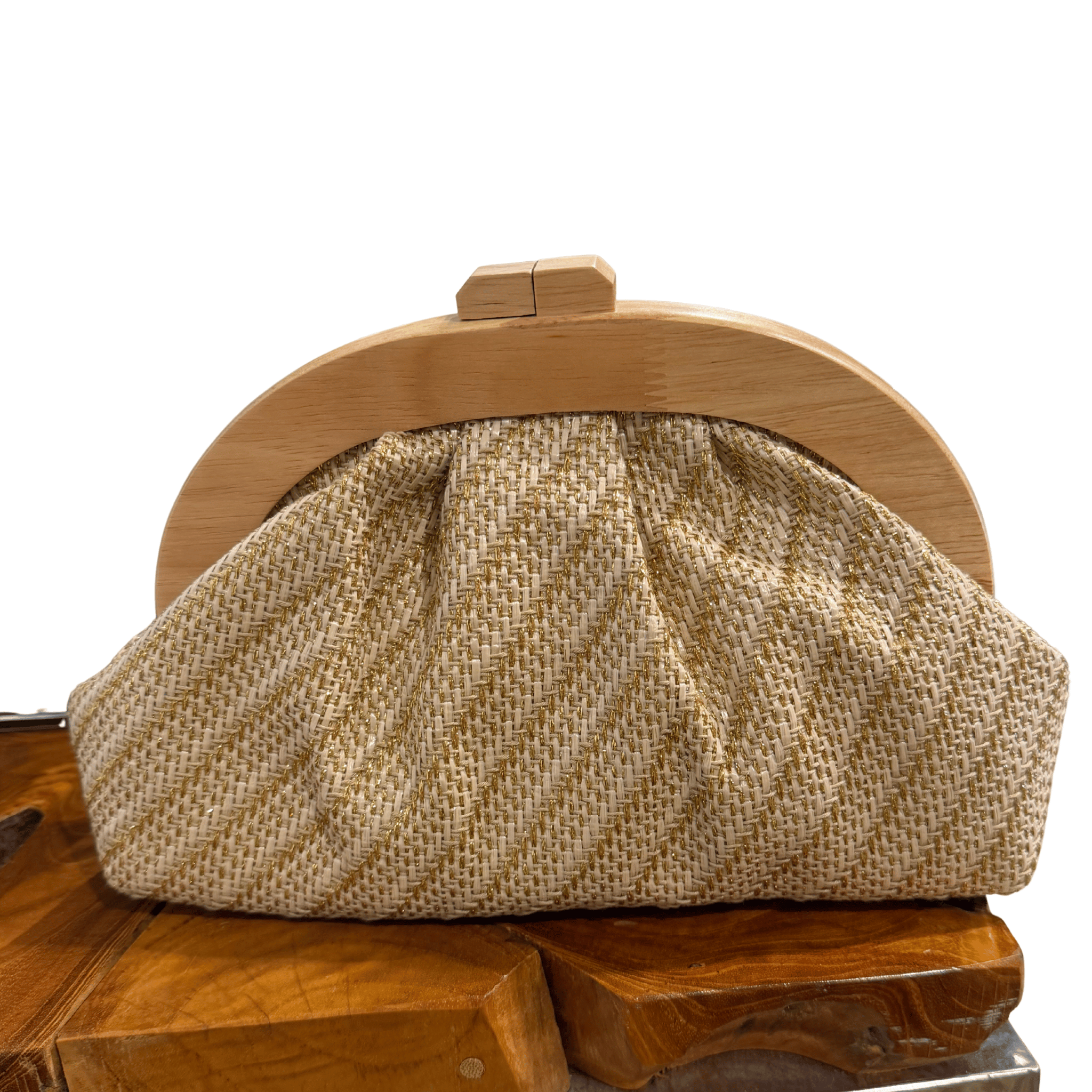 Wood & Straw Clutch